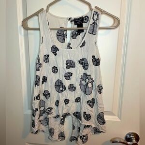 White & black Skull Tank top